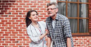 senior care manager help old man